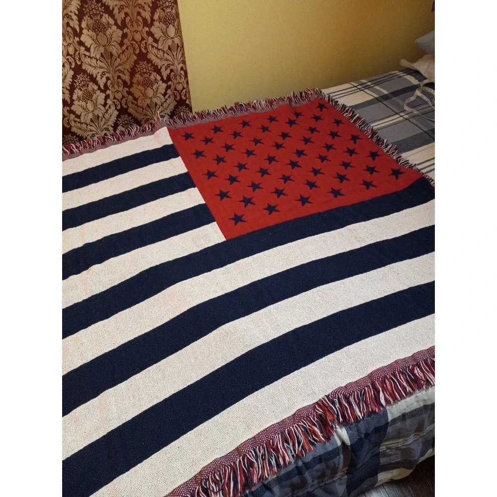 American Flag throw blanket 2 Sites .vintage. 46×38 .